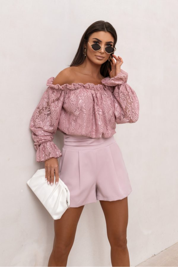 Pink Blouse in Women`s Blouses, Tunics with Spandex and Viscose