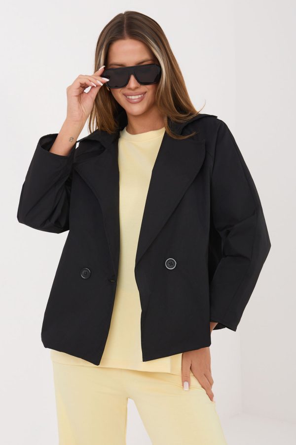 Black Coat in Women`s Coats, Jackets with Polyester