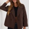 Brown Coat in Women`s Coats, Jackets with Polyester