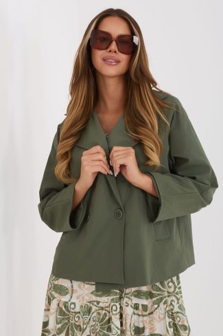 Green Coat in Women`s Coats, Jackets with Polyester