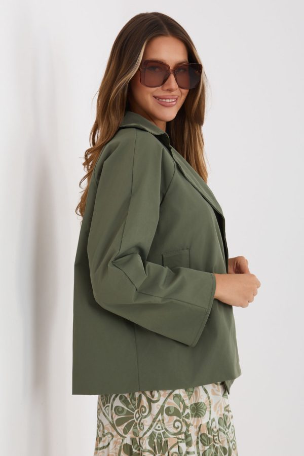 Green Coat in Women`s Coats, Jackets with Polyester