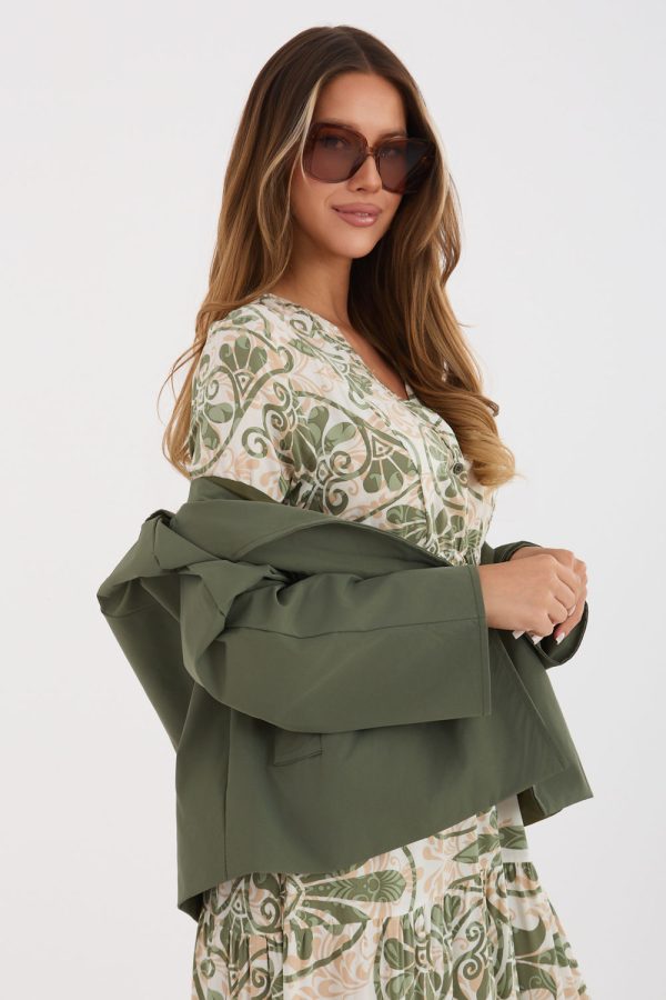 Green Coat in Women`s Coats, Jackets with Polyester