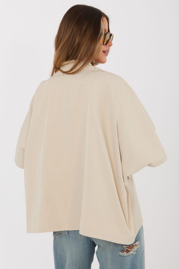 Beige Coat in Women`s Coats, Jackets with Polyester