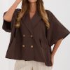 Brown Coat in Women`s Coats, Jackets with Polyester