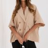 Brown Coat in Women`s Coats, Jackets with Polyester