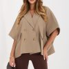Beige Coat in Women`s Coats, Jackets with Polyester