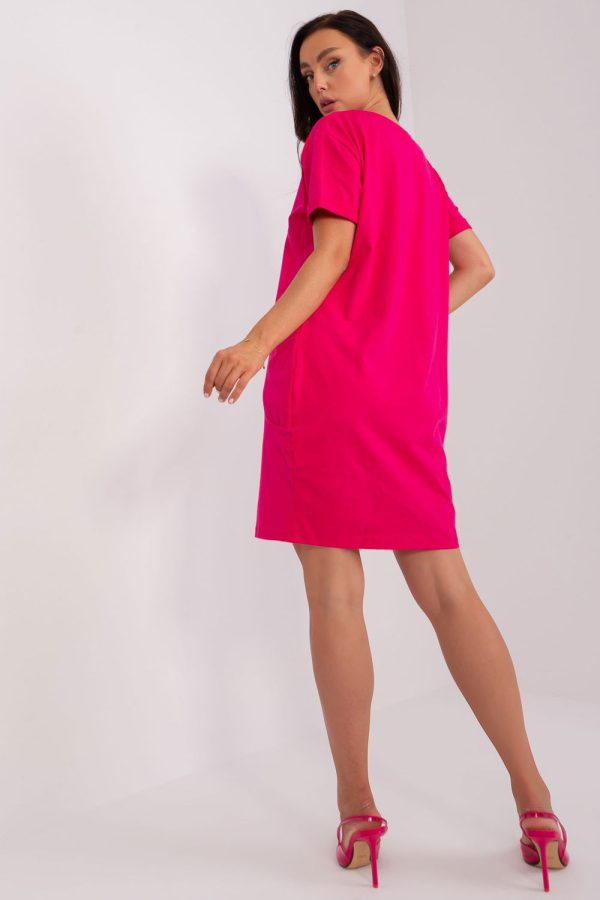 Pink Daydress in Day Dresses with Cotton and Spandex