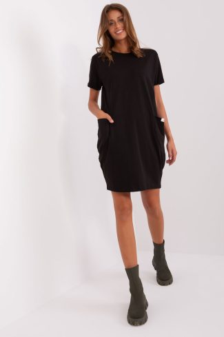 Black Daydress in Day Dresses with Cotton and Spandex