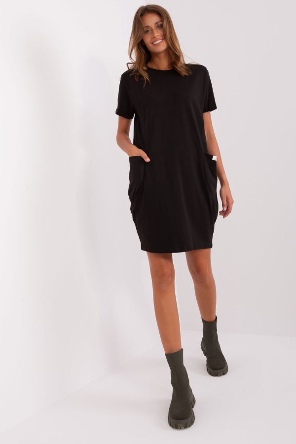 Black Daydress in Day Dresses with Cotton and Spandex