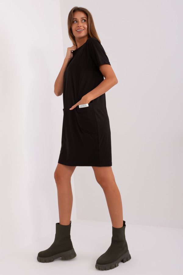 Black Daydress in Day Dresses with Cotton and Spandex