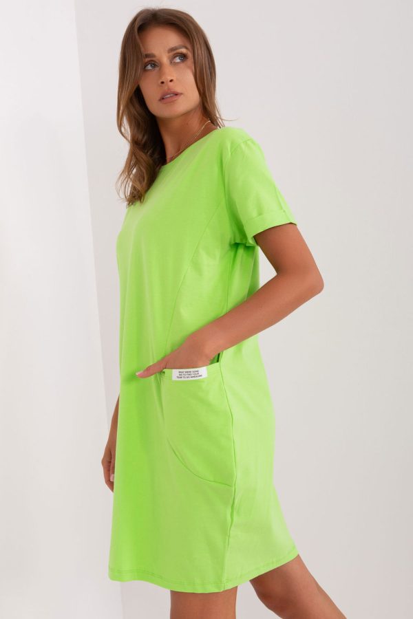 Green Daydress in Day Dresses with Cotton and Spandex