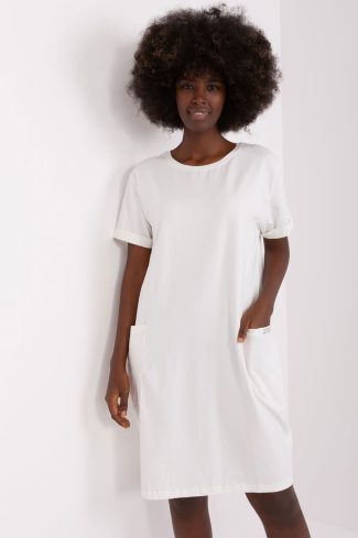 Beige Daydress in Day Dresses with Cotton and Spandex