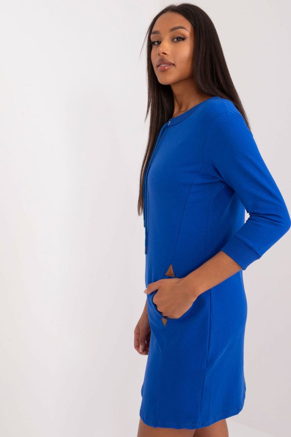 Blue Daydress in Day Dresses with Cotton and Spandex