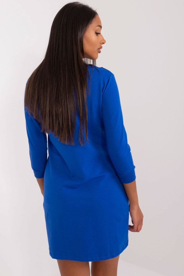 Blue Daydress in Day Dresses with Cotton and Spandex