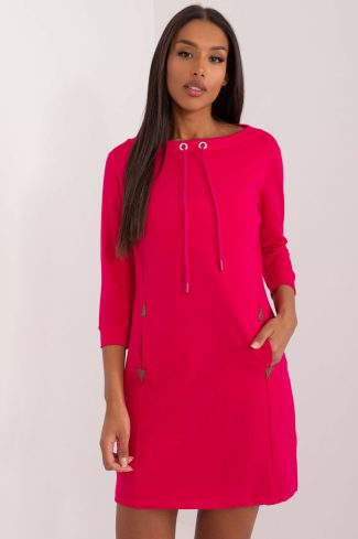 Pink Daydress in Day Dresses with Cotton and Spandex
