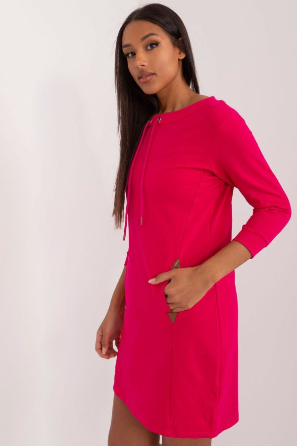 Pink Daydress in Day Dresses with Cotton and Spandex