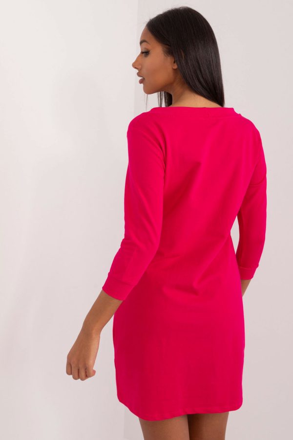 Pink Daydress in Day Dresses with Cotton and Spandex