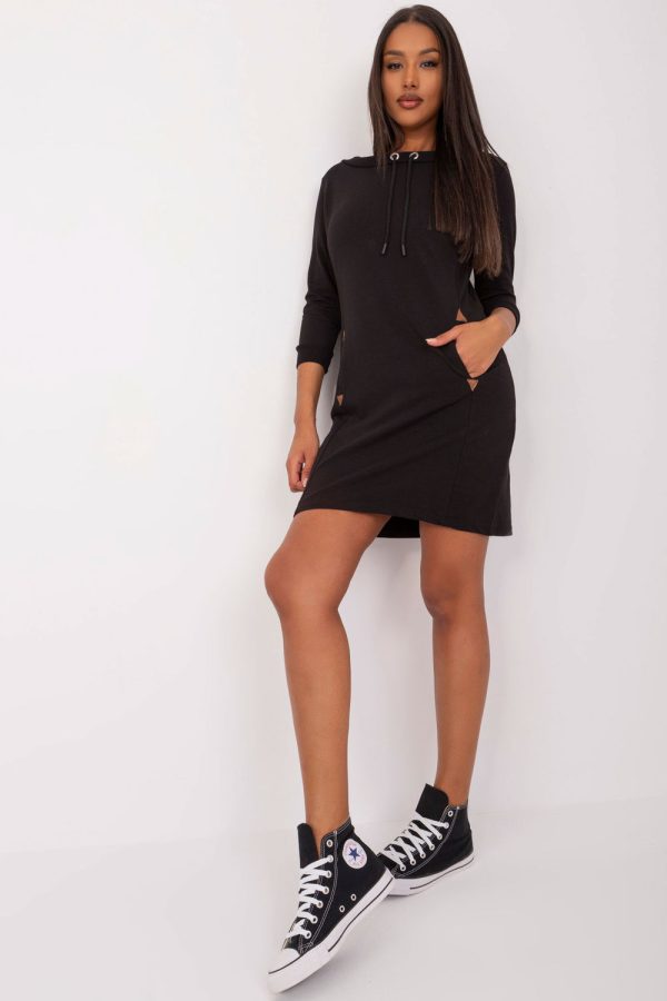 Black Daydress in Day Dresses with Cotton and Spandex