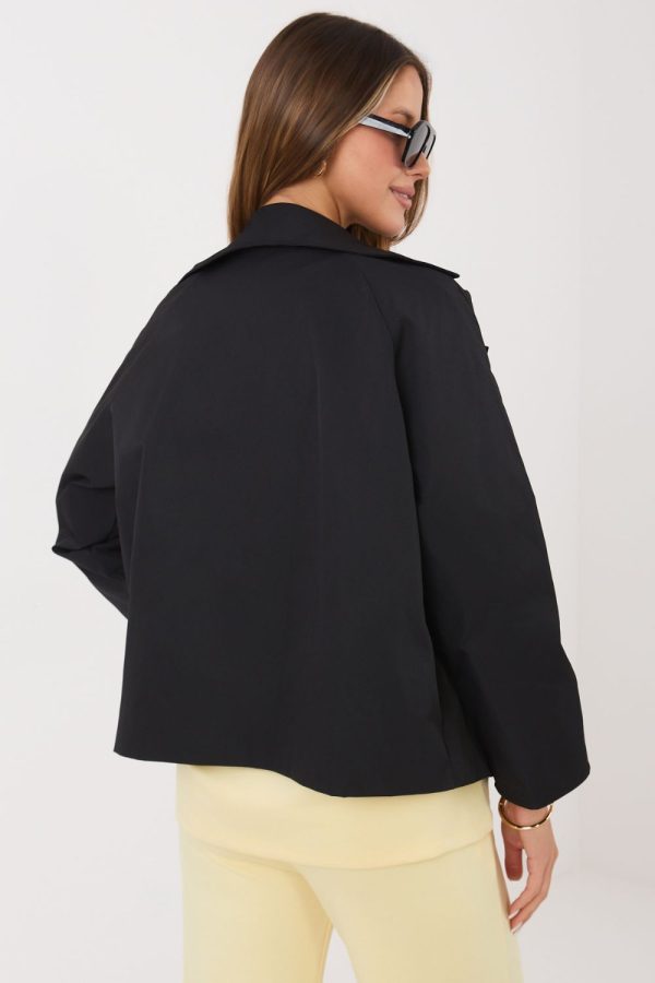 Black Coat in Women`s Coats, Jackets with Polyester