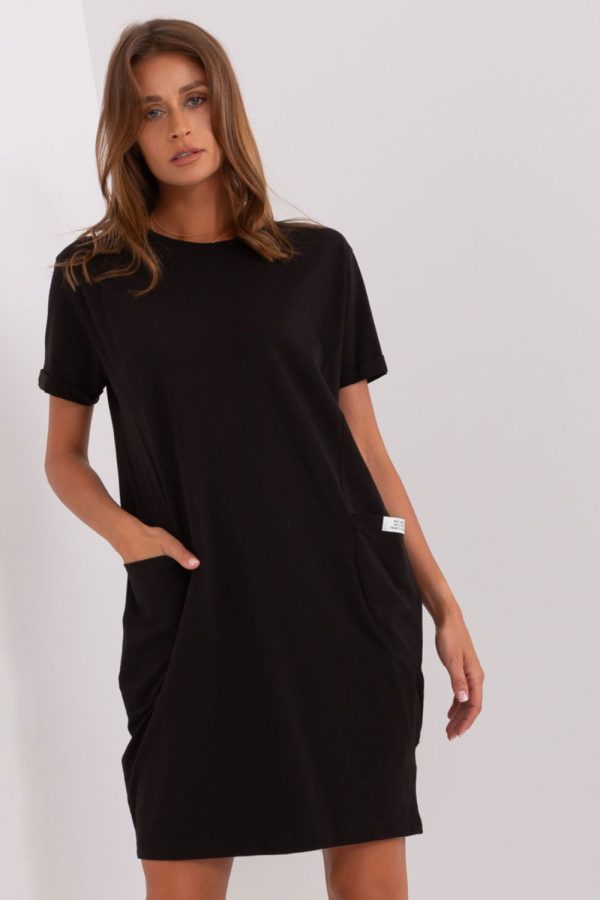 Black Daydress in Day Dresses with Cotton and Spandex