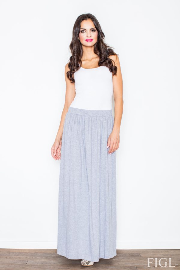 Grey Skirt in Skirts with Cotton and Spandex