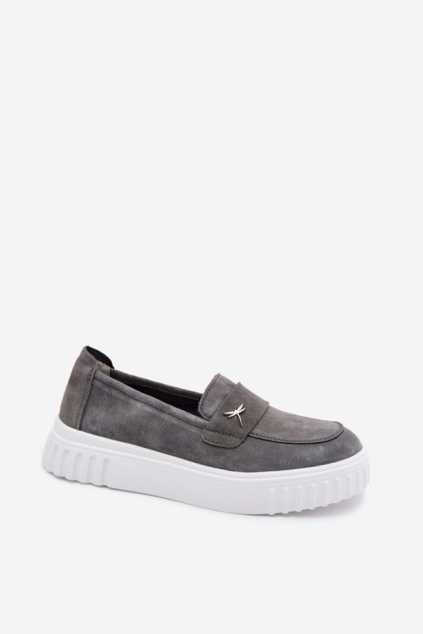 Grey Platform Shoes..Fabric, Footbed, Upper Height and Platform Height