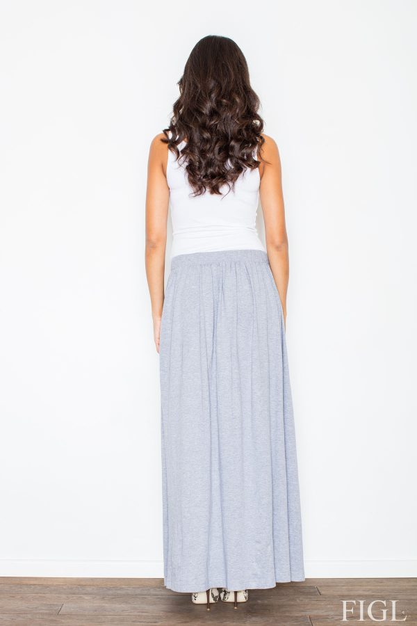 Grey Skirt in Skirts with Cotton and Spandex