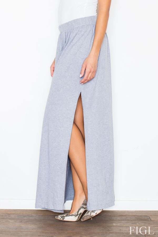 Grey Skirt in Skirts with Cotton and Spandex
