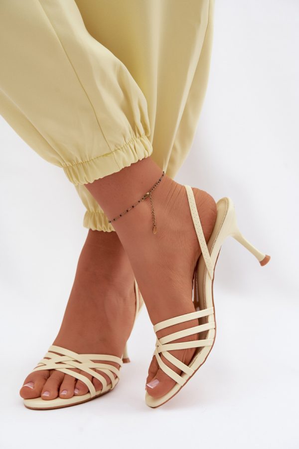 Yellow Heel Sandals in Sandals & Flip-Flops For Women with Fabric, Footbed and Heel Height