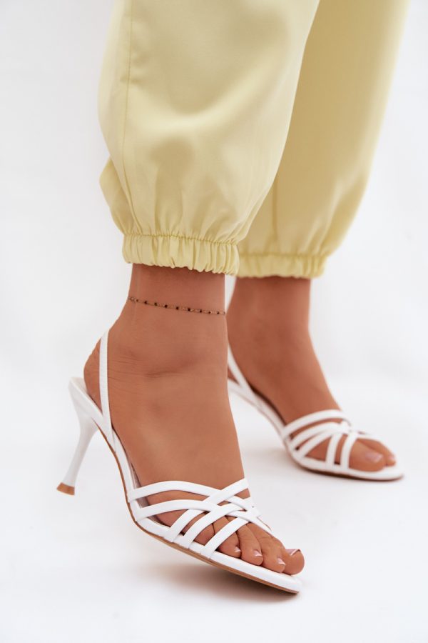 white Heel sandals model 227439 Step in style