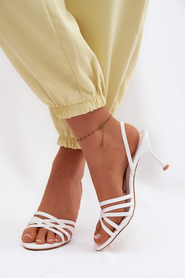 white Heel sandals model 227439 Step in style