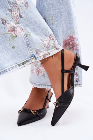 black Heel sandals model 227444 Step in style