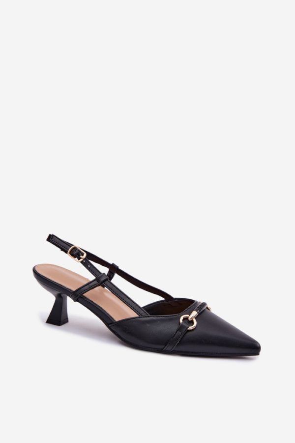 black Heel sandals model 227444 Step in style