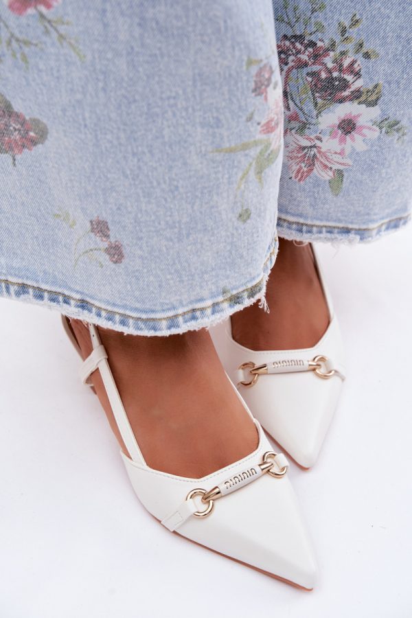 white Heel sandals model 227448 Step in style