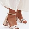 1123758-2.jpg Beige Heel Sandals in Sandals & Flip-Flops For Women with Fabric, Footbed and Heel Height