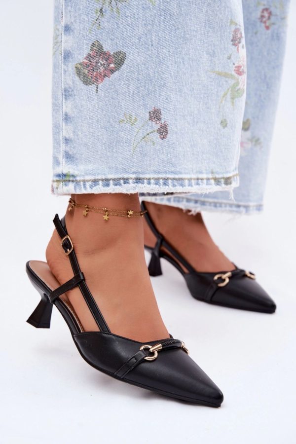 black Heel sandals model 227444 Step in style