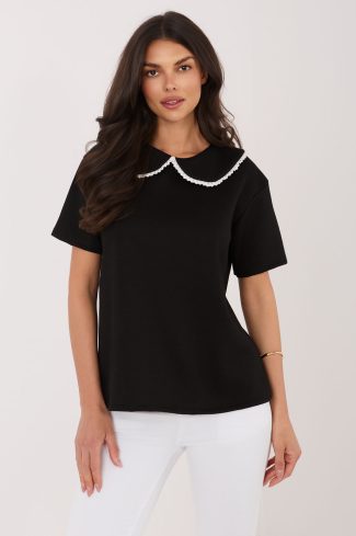 Black Blouse in Women`s Blouses, Tunics with Spandex, Polyester and Viscose