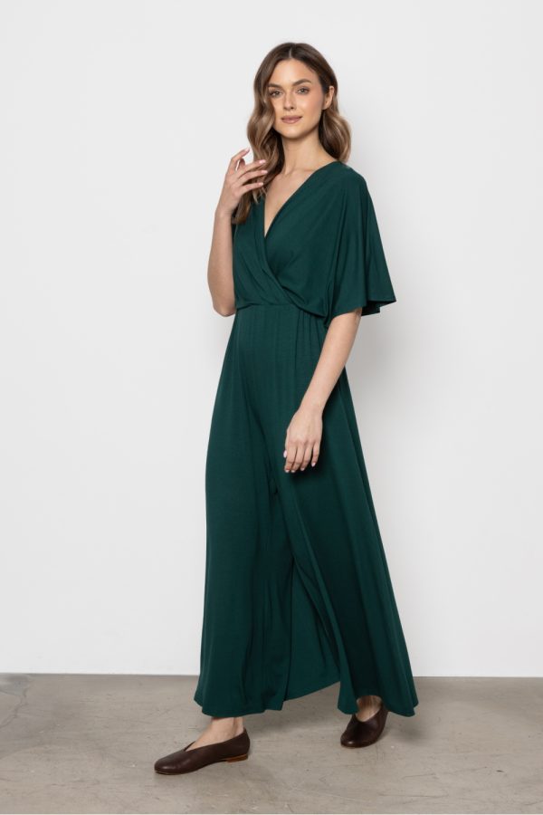 Green Suit in Playsuits For Women with Spandex and Viscose