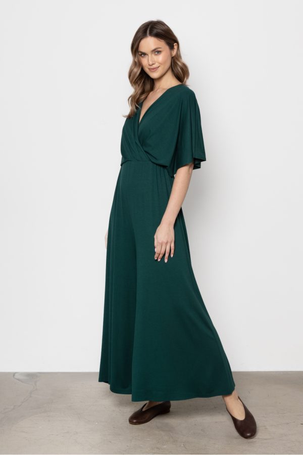 Green Suit in Playsuits For Women with Spandex and Viscose