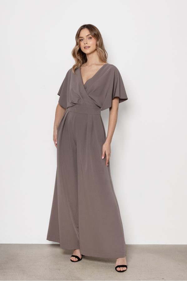 Brown Suit in Playsuits For Women with Spandex, Polyester and Viscose