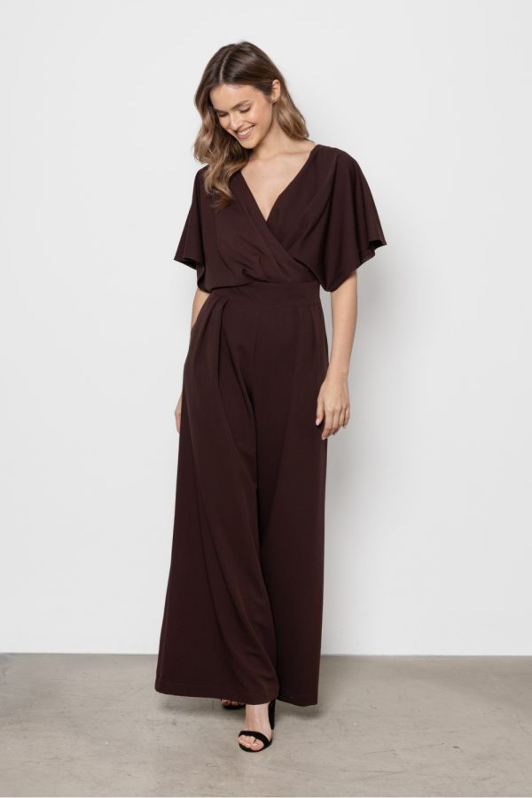 Brown Suit in Playsuits For Women with Spandex, Polyester and Viscose