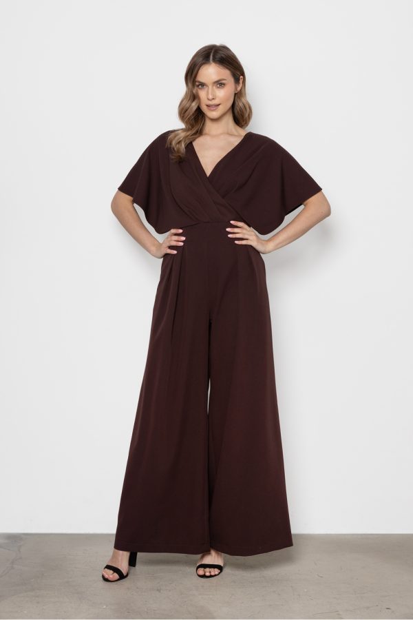 Brown Suit in Playsuits For Women with Spandex, Polyester and Viscose