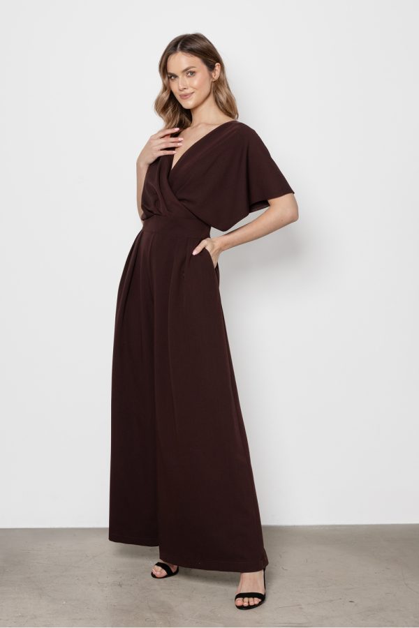 Brown Suit in Playsuits For Women with Spandex, Polyester and Viscose