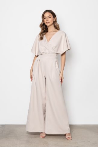 Beige Suit in Playsuits For Women with Spandex and Polyester