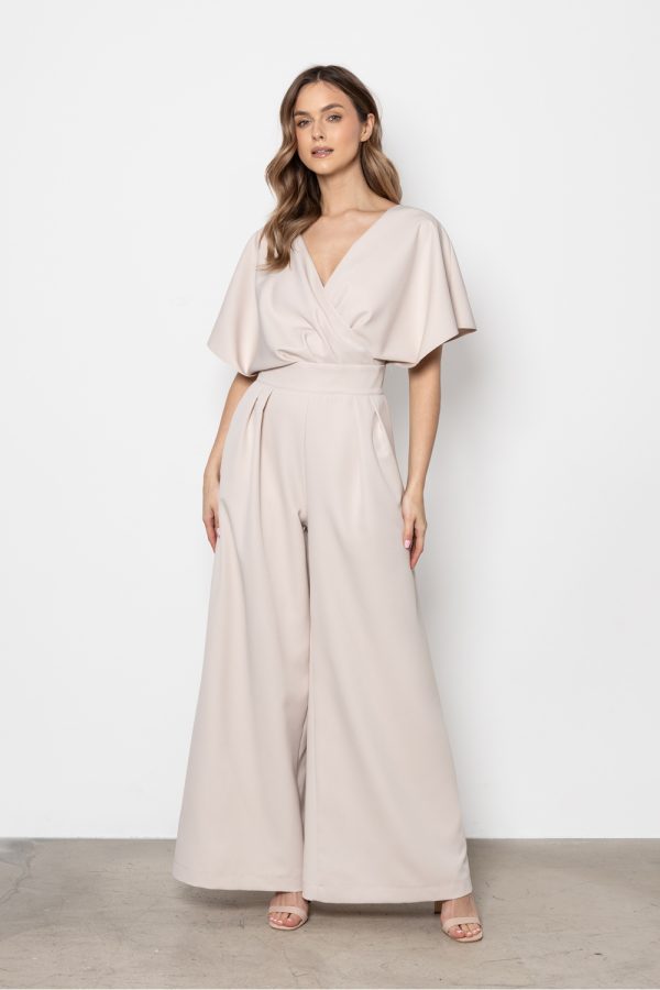 Beige Suit in Playsuits For Women with Spandex and Polyester