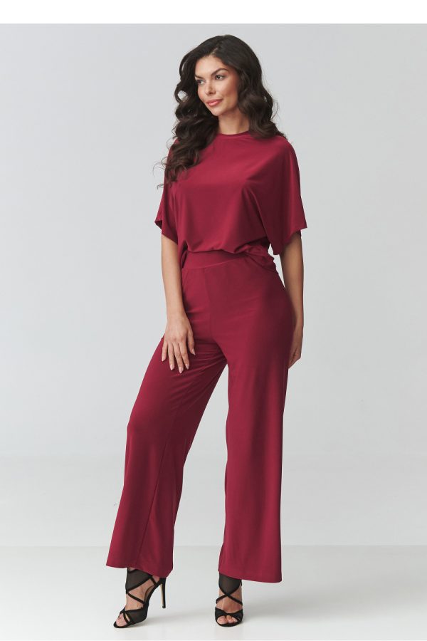 Red Set in Pants, Trousers, Shorts with Spandex and Polyester