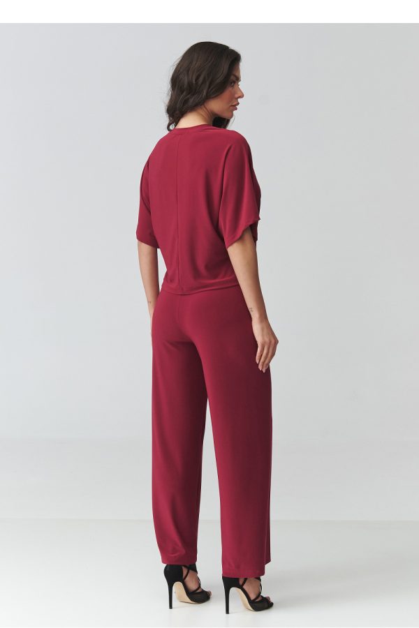 Red Set in Pants, Trousers, Shorts with Spandex and Polyester