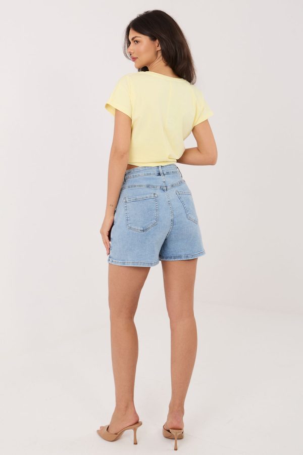 Blue Skort in Pants, Trousers, Shorts with Cotton, Spandex and Viscose