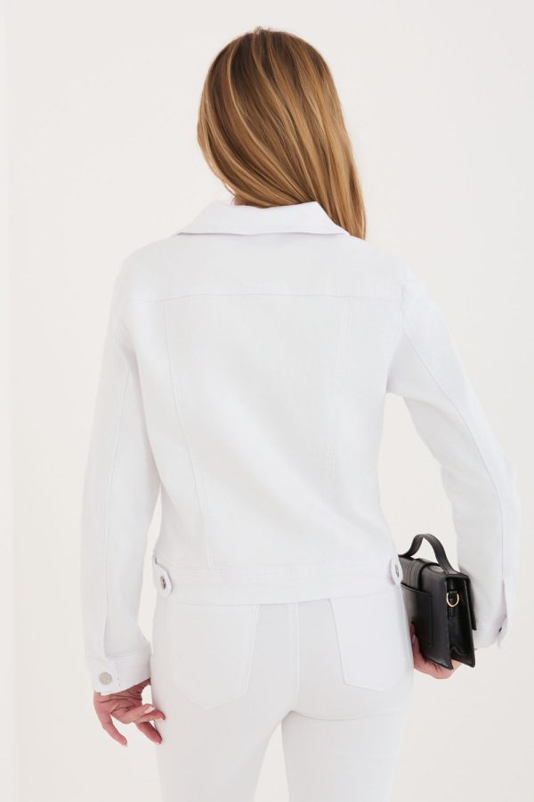 White Denim Jacket 3 in Cotton and Spandex
