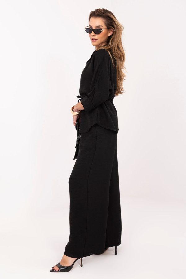 Black Set in Pants, Trousers, Shorts with Spandex and Polyester